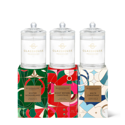 Glasshouse Holiday Mini Candle Trio