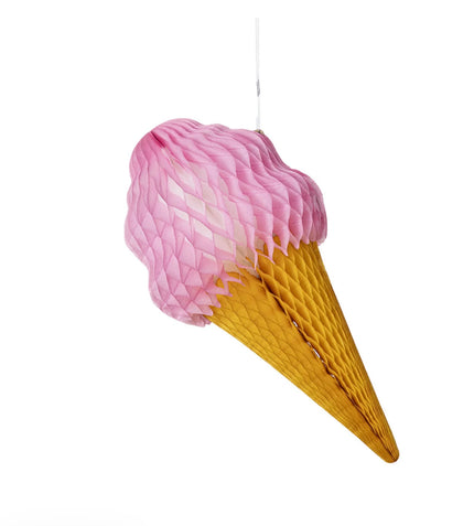 Hester & Cook Honeycomb Paper - Medium Strawberry Ice Cream Cone