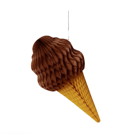 Hester & Cook Honeycomb Paper - Medium Chocolate Ice Cream Cone