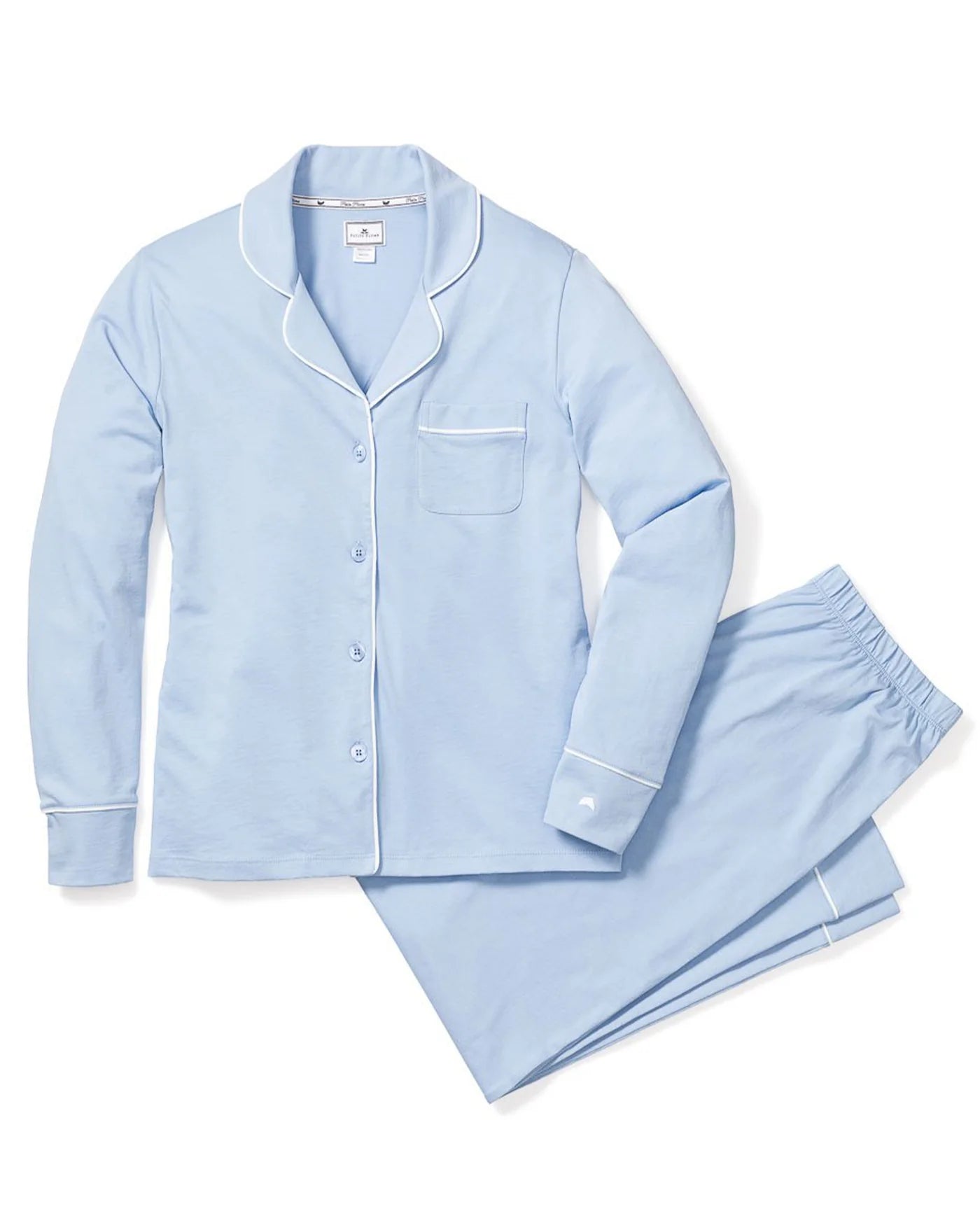 Petite Plume Women’s Long Pima Pajama Set - Periwinkle