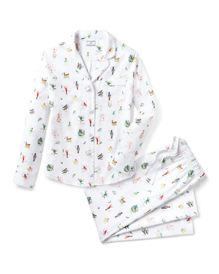 Petite Plume Women’s Long Twill Pajama Set - 12 Days of Christmas
