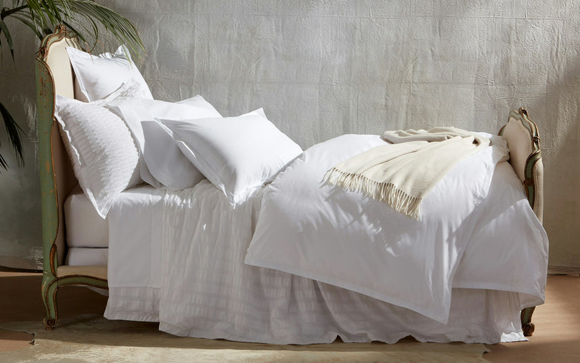 Matouk Ceylon 17” Fitted Sheet - White