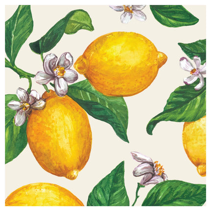 Hester & Cook Lemons Paper Cocktail Napkins
