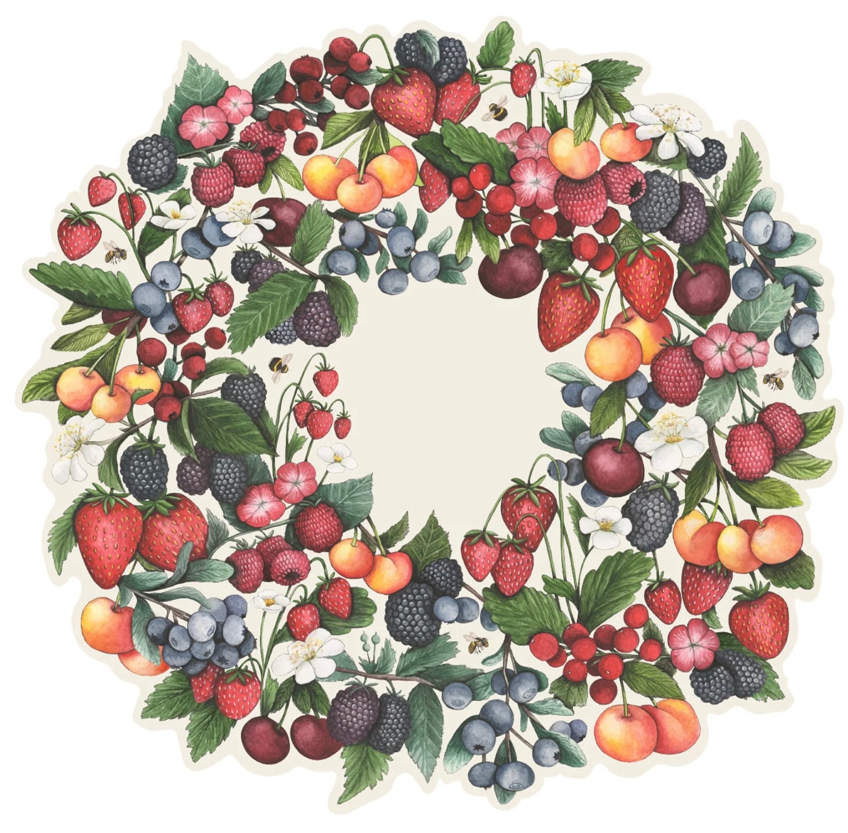 Hester & Cook Die-Cut Berry Wreath Placemat