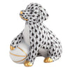 Herend Decorative Dog with Ball - Black