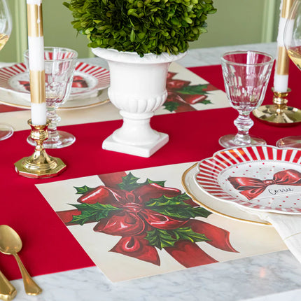 Hester & Cook Red Flocked Table Runner