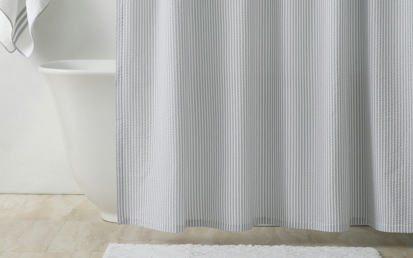 Matouk Matteo Shower Curtain - Deep Navy
