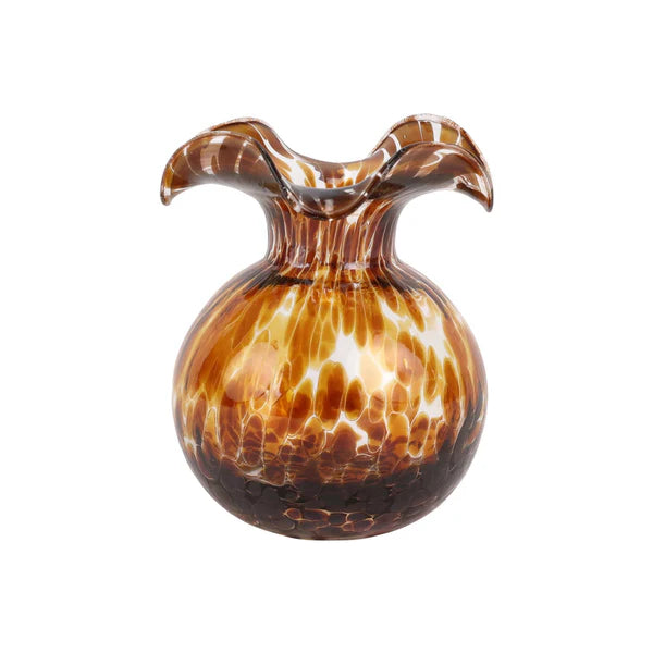 Vietri Hibiscus Glass Tortoiseshell Bud Vase