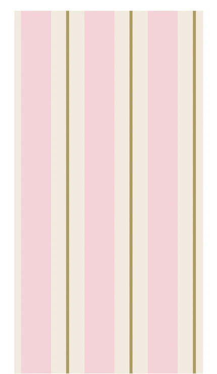 Hester & Cook Pink & Gold Awning Stripe Paper Guest Napkins