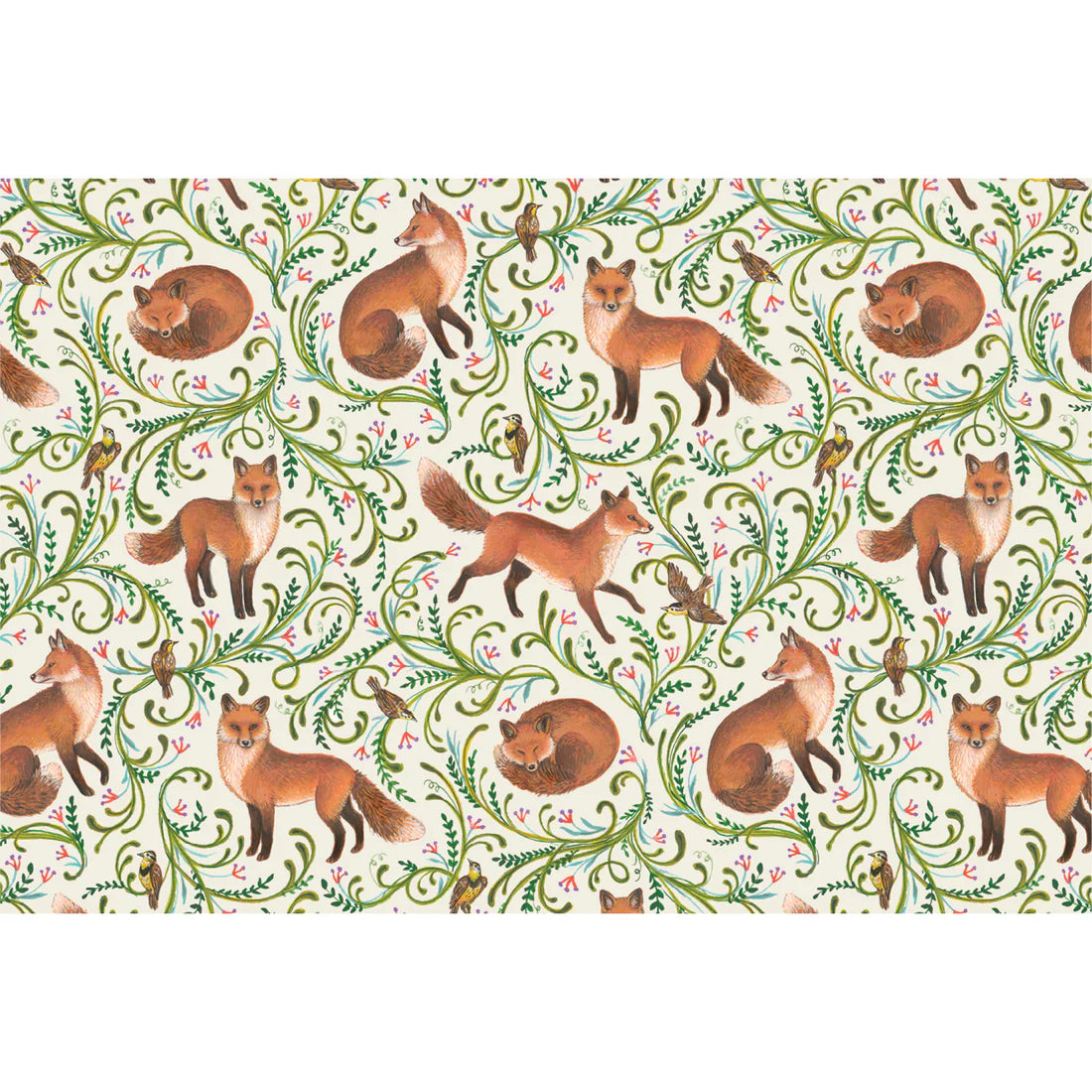 Hester & Cook Fanciful Foxes Paper Placemat