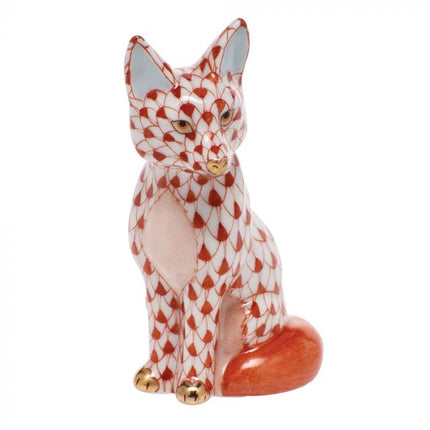 Herend Decorative Sitting Fox - Rust