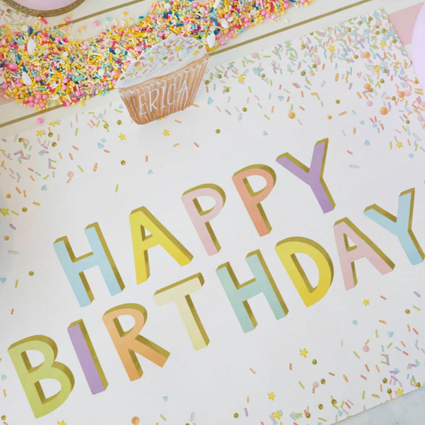 Hester & Cook Happy Birthday Sprinkles Paper Placemat