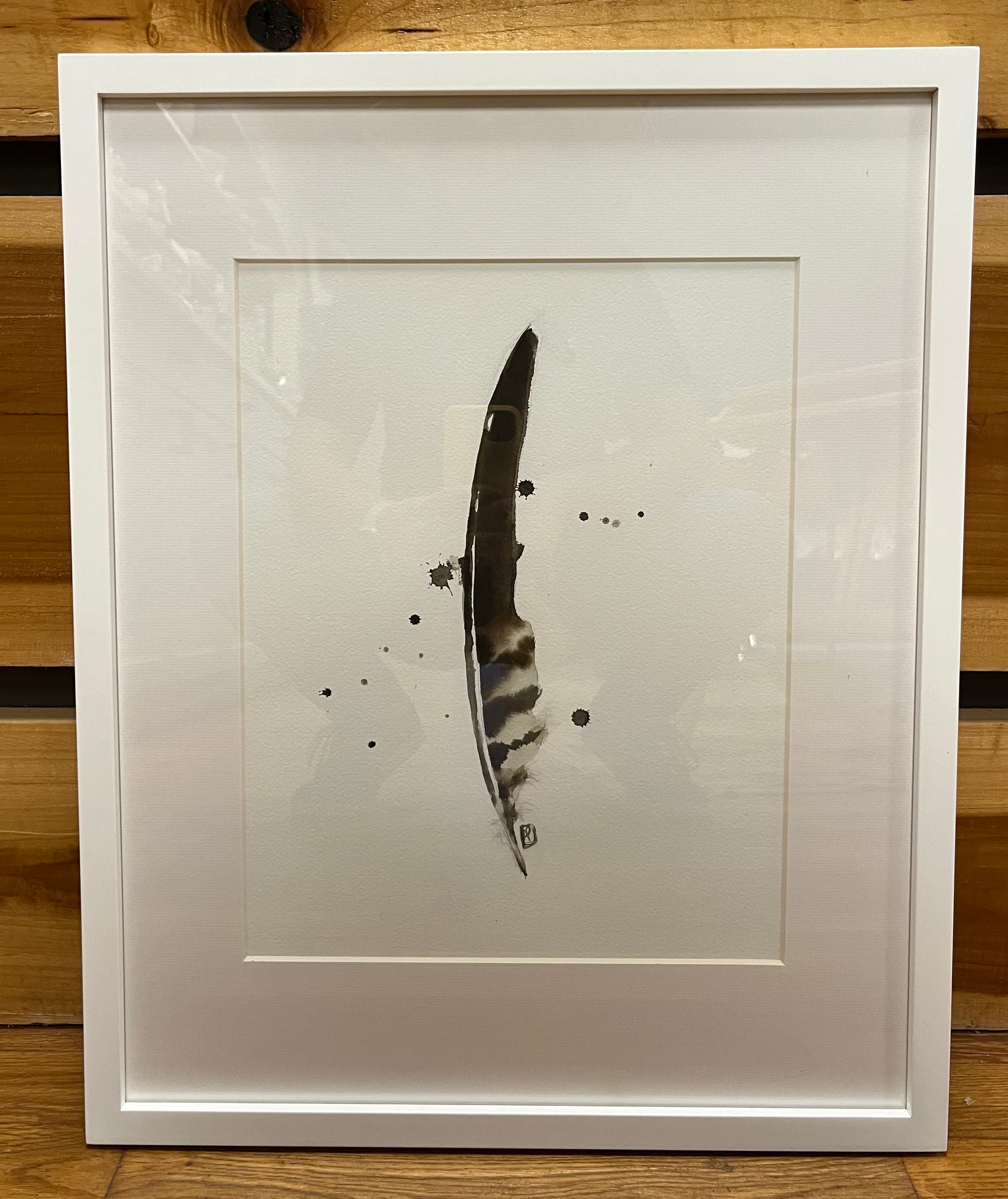 Laura Roebuck Large Feathers (White Frame)