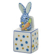 Herend Decorative Jack in Box Bunny - Blue