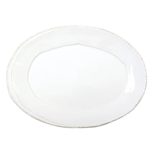 Lastra Small Oval Platter- White