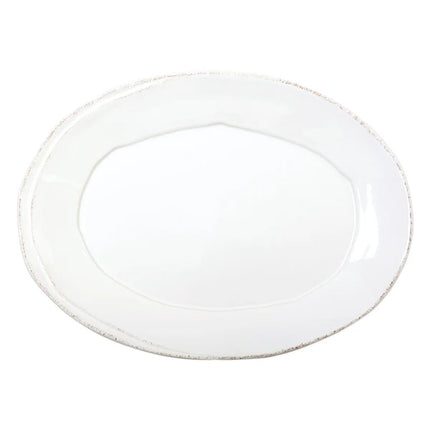 Vietri Lastra Small Oval Platter- White