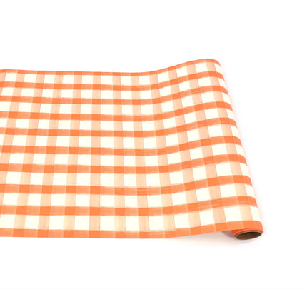 Hester & Cook Orange Painted Check Table Runner