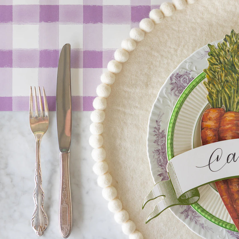 Hester & Cook Pom Pom Felt Placemat - Ivory