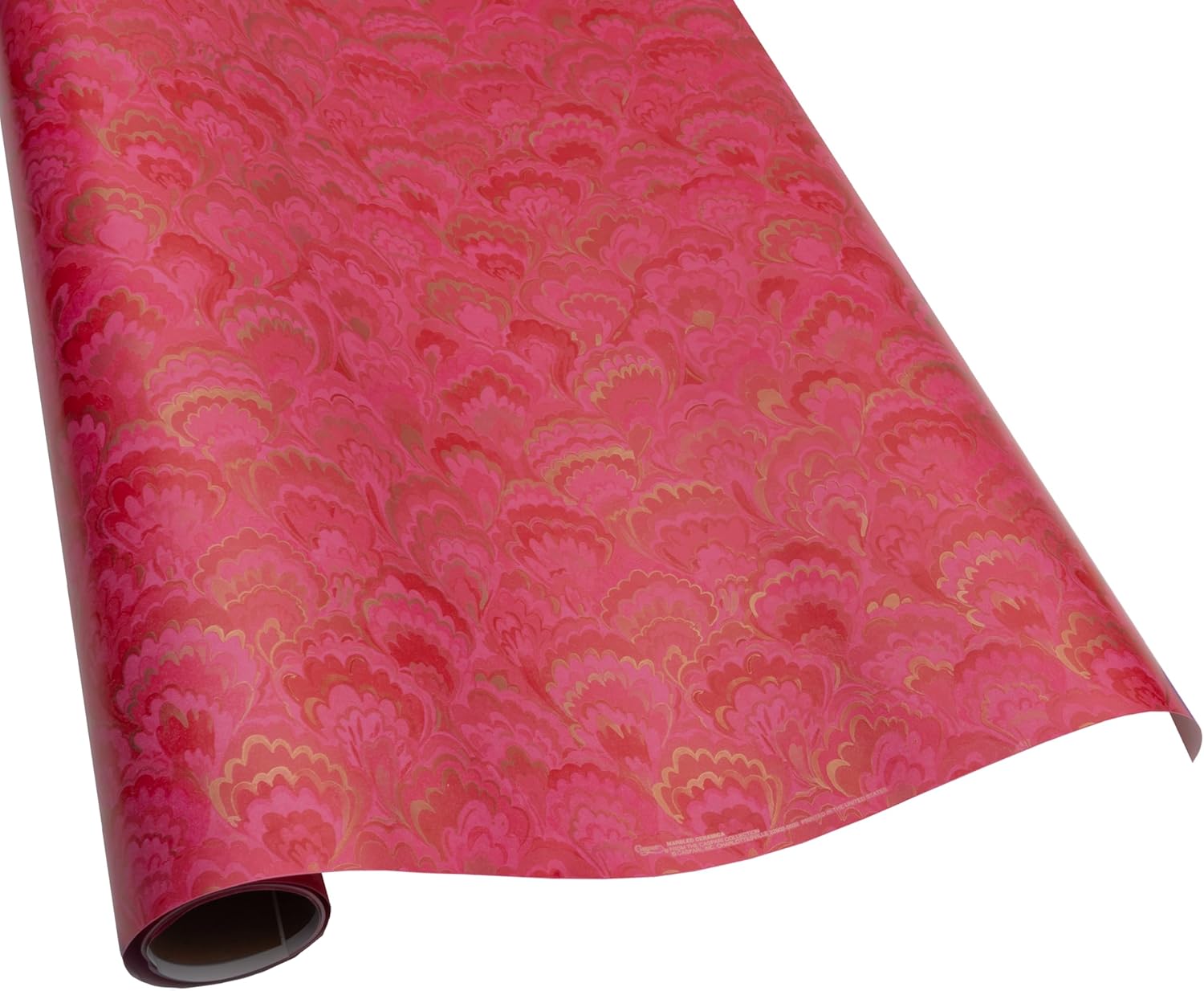 Caspari Marbled Ceramica Fuchsia & Gold Roll Wrap