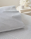 Petite Plume Luxe Premium Cotton Bed Sheets - Navy French Ticking