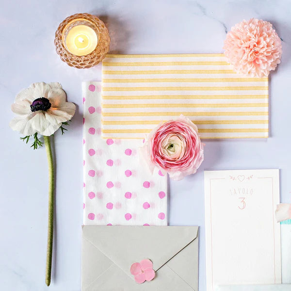 Vietri Pink Dot Paper Guest Towel