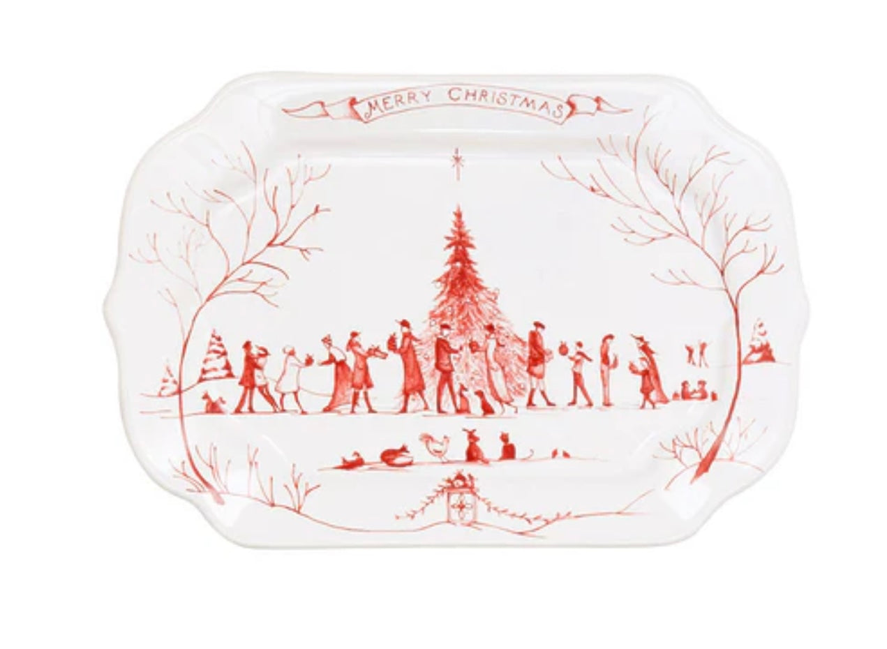 Juliska Country Estate Winter Frolic Christmas Tray - Ruby