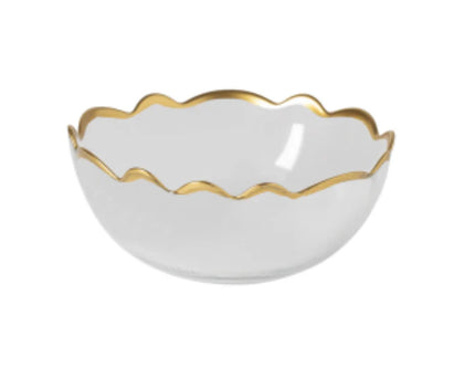 Casafina Francesca Gold Glass Rimmed Soup/Cereal Bowl