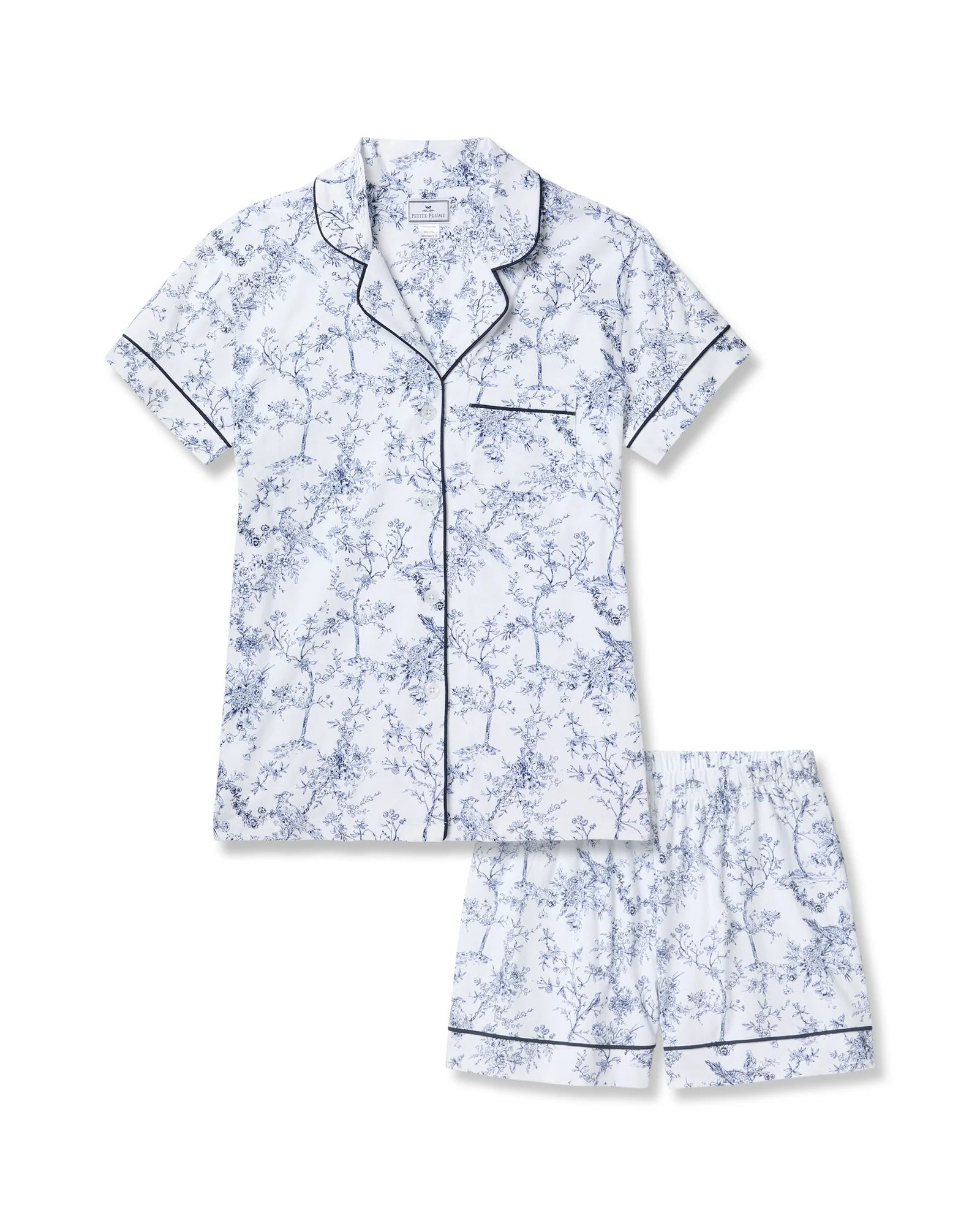 Petite Plume Women’s Pima Short Pajama Set - Timeless Toile