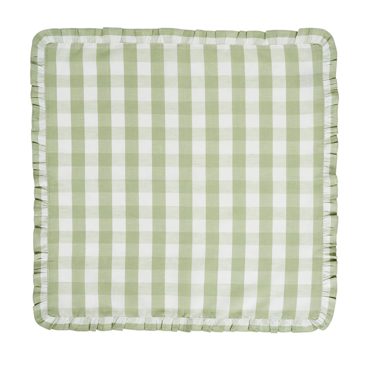 Juliska Gingham Ruffle S/4 Napkin - Seagrass