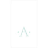 Caspari Antique Robin's Egg Single Initial Guest Towel Napkins - 24 Per Box
