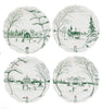 Juliska Country Estate Winter Frolic Party Plate Assorted Set/4 - Evergreen