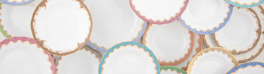 Herend Fishscale Salad Plate - Light Blue