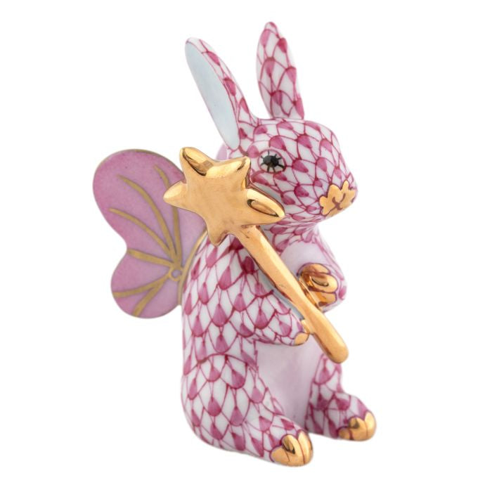 Herend Decorative Fairy Bunny - Raspberry
