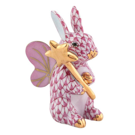 Herend Decorative Fairy Bunny - Raspberry