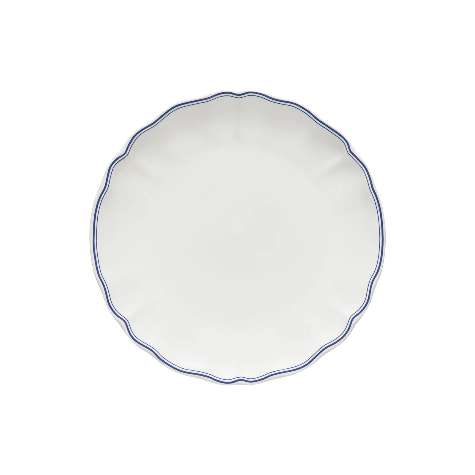 Costa Nova Vila Dinner Plate - White/Blue Edge