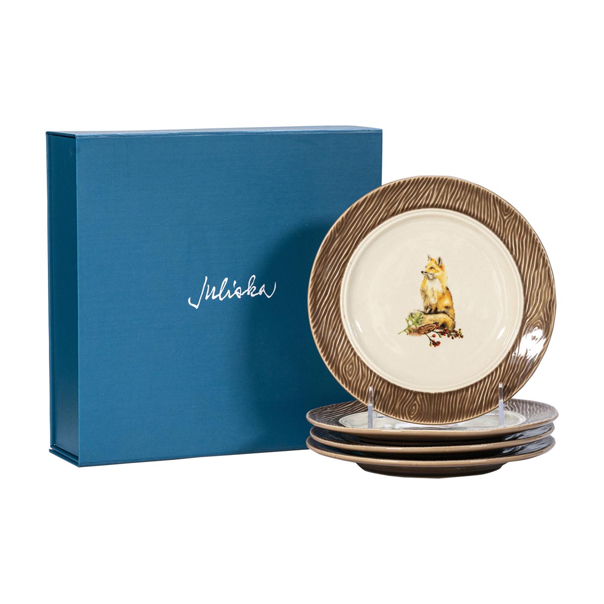 Juliska Forest Walk Animal Side/Cocktail Plate Assorted Set/4