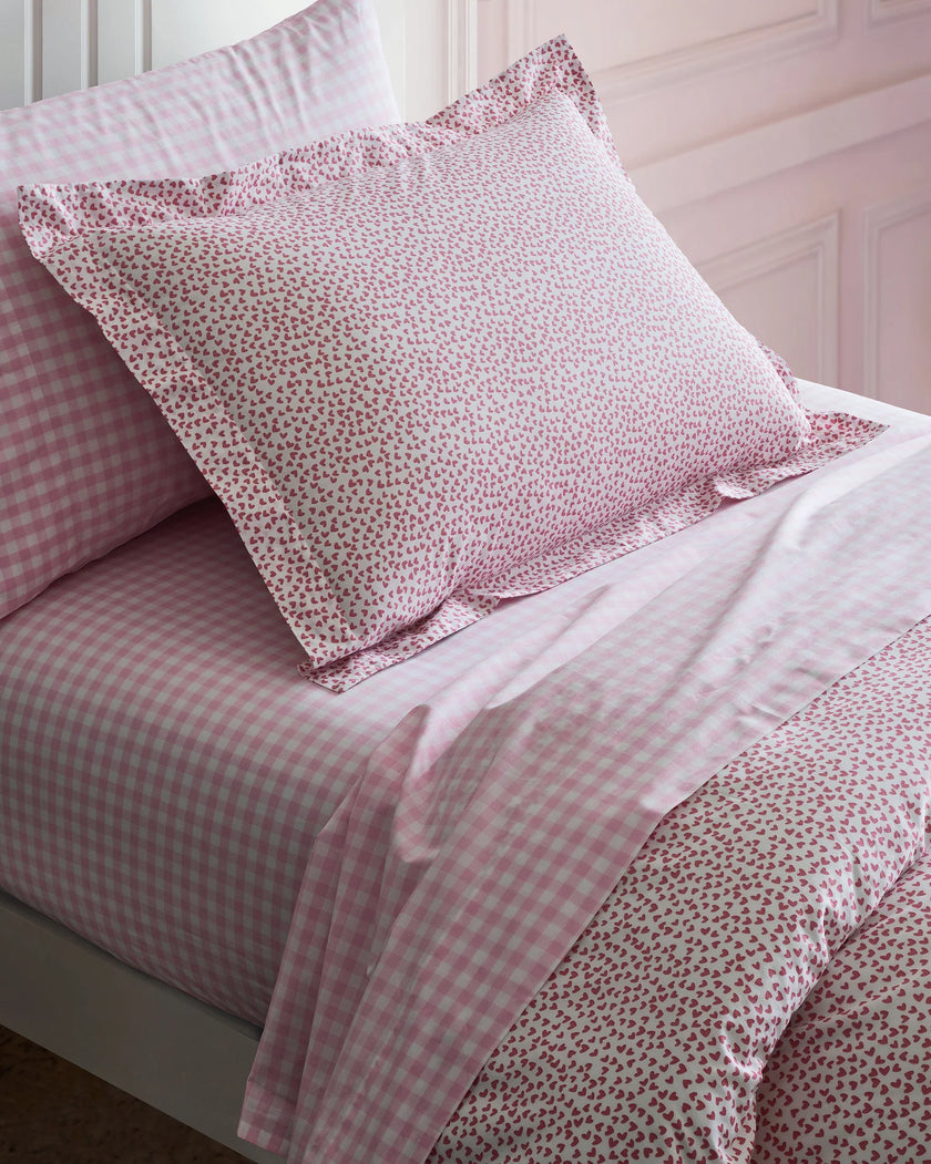 Petite Plume Luxe Premium Cotton Bed Sheets - Pink Gingham