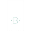 Caspari Antique Robin's Egg Single Initial Guest Towel Napkins - 24 Per Box