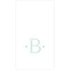 Caspari Antique Robin's Egg Single Initial Guest Towel Napkins - 24 Per Box