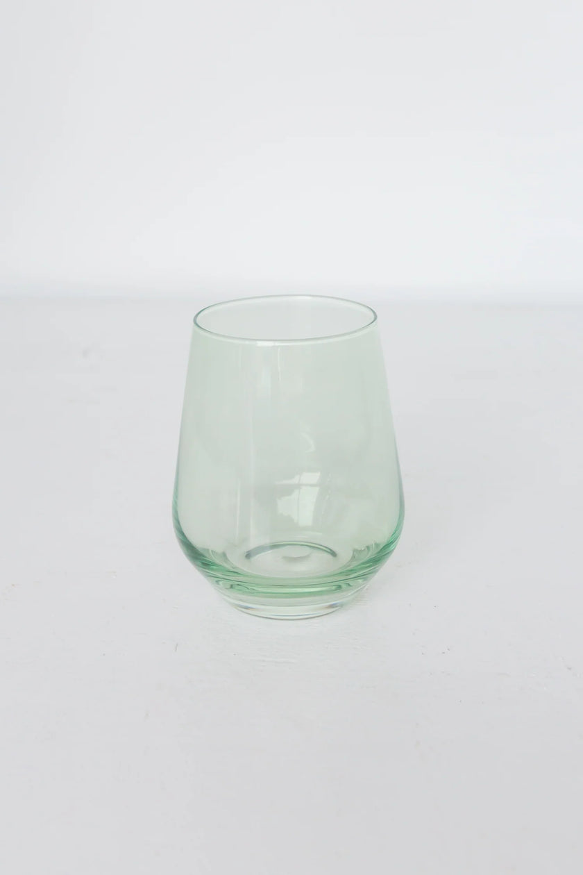 Estelle Stemless Wine Glasses - Mint Green