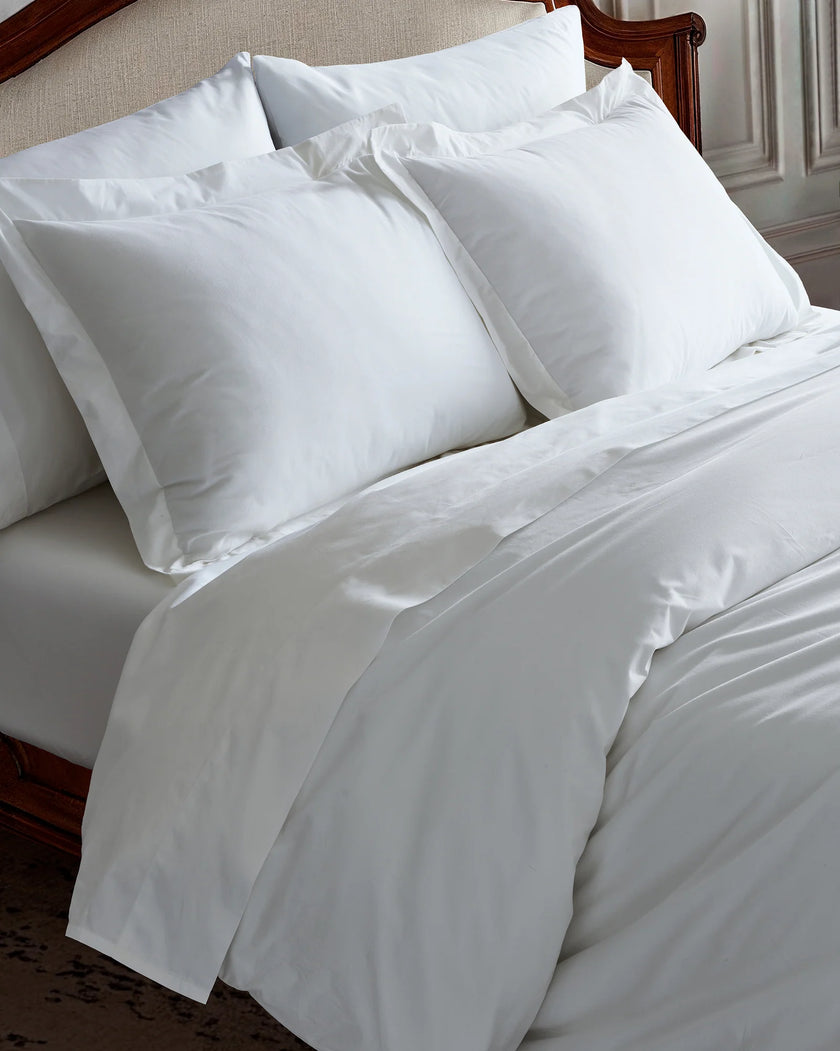 Petite Plume Luxe Sateen Cotton Bed Sheets - White