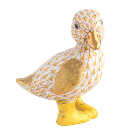 Herend Decorative Duckling in Boots - Butterscotch
