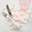 Hester & Cook Pink Bow Lattice Cocktail Napkins