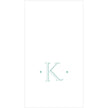 Caspari Antique Robin's Egg Single Initial Guest Towel Napkins - 24 Per Box