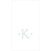 Caspari Antique Robin's Egg Single Initial Guest Towel Napkins - 24 Per Box