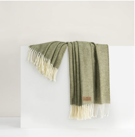 Lands Downunder Italian Herringbone Throw - Thyme