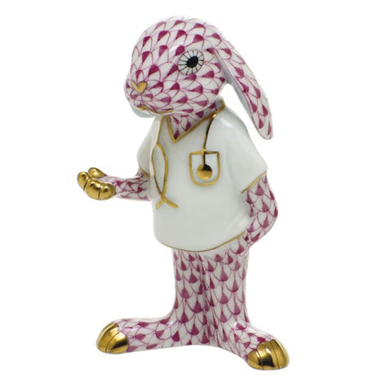 Herend Decorative Medical Bunny - Raspberry