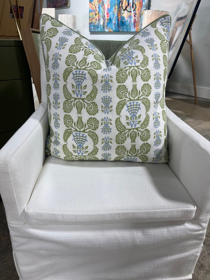 MCHI Designer Charlotte Gaisford Ottoman Edge Green Pillow