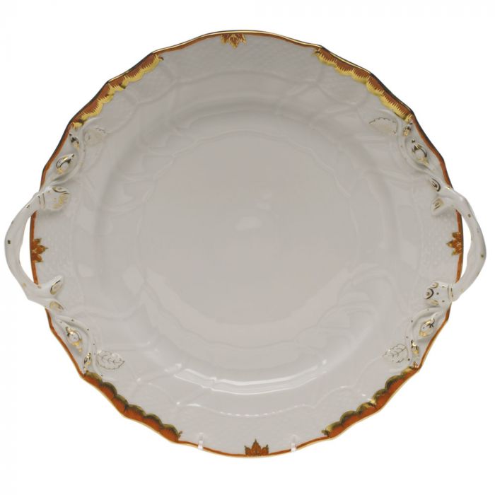 Herend Princess Victoria Chop Plate with Handles - Rust