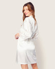 Petite Plume Women's Silk Lace Robe in White